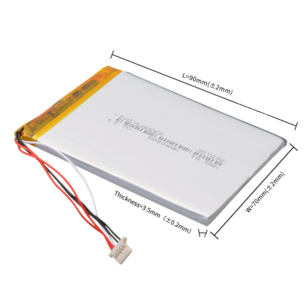 Herbal Wellness Book - 5-draads 357090 3.7V 5000Mah Oplaadbare Lithium-Polymeer