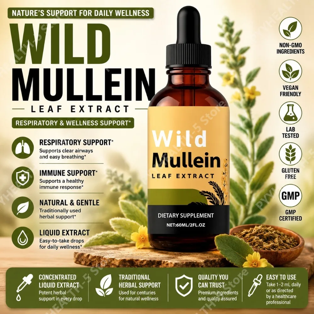 Herbal Wellness Drops - Wild Mullein Bladdruppels met Gember Bromelaïne