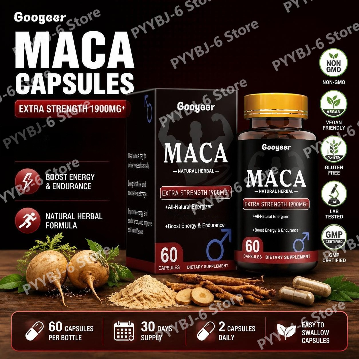 Googeer Maca Capsules met Maca - Valerian Root Capsule recensie en prijs