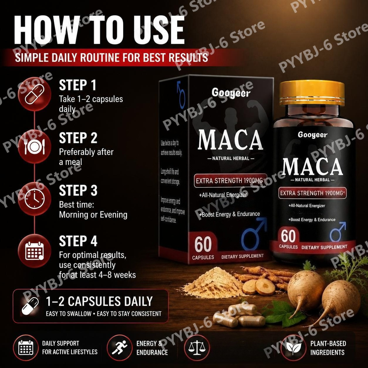 Googeer Maca Capsules met Maca - Valerian Root Capsule recensie en prijs