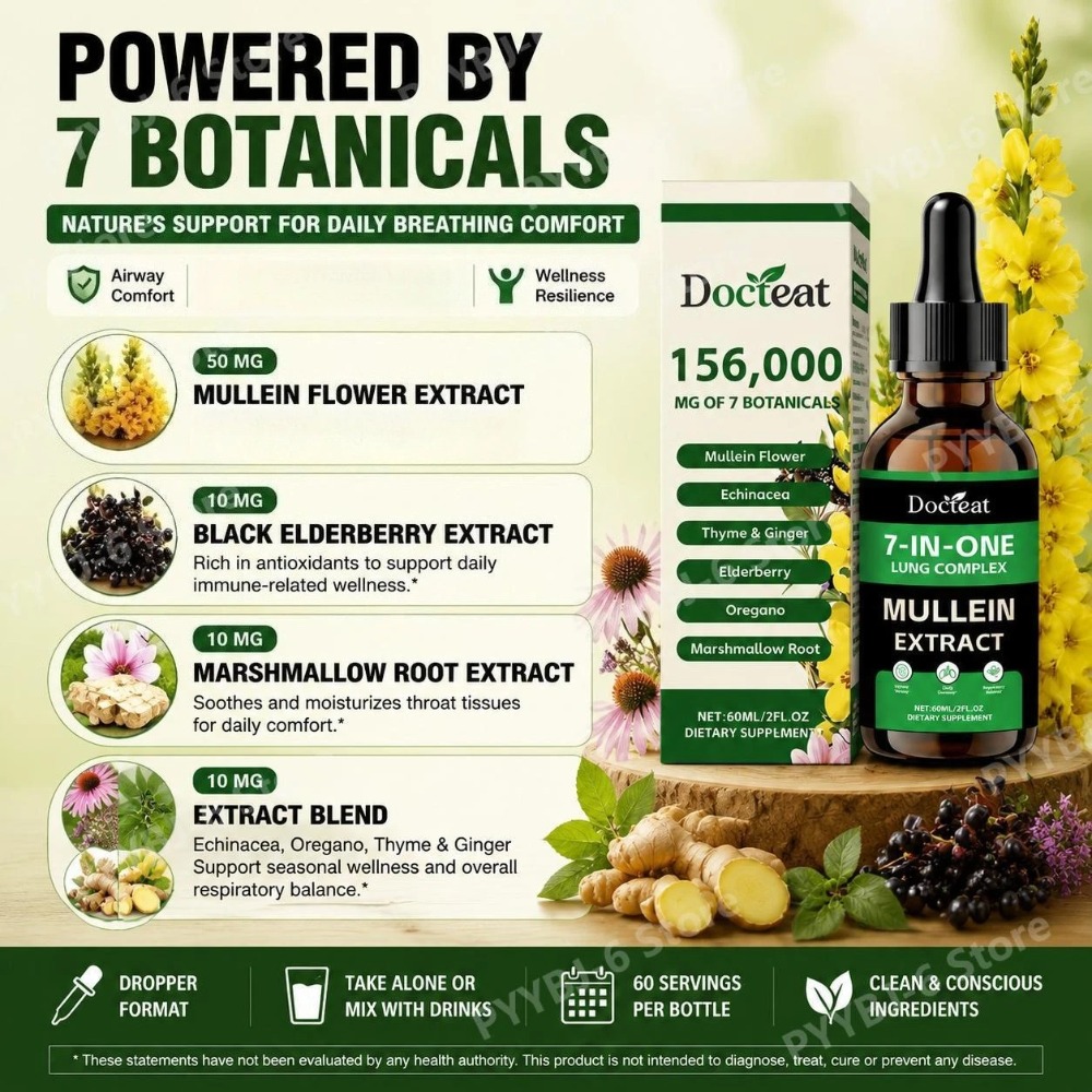 Docteat 7-in-1 Mullein Extract - Herbal Wellness Drops recensie en prijs