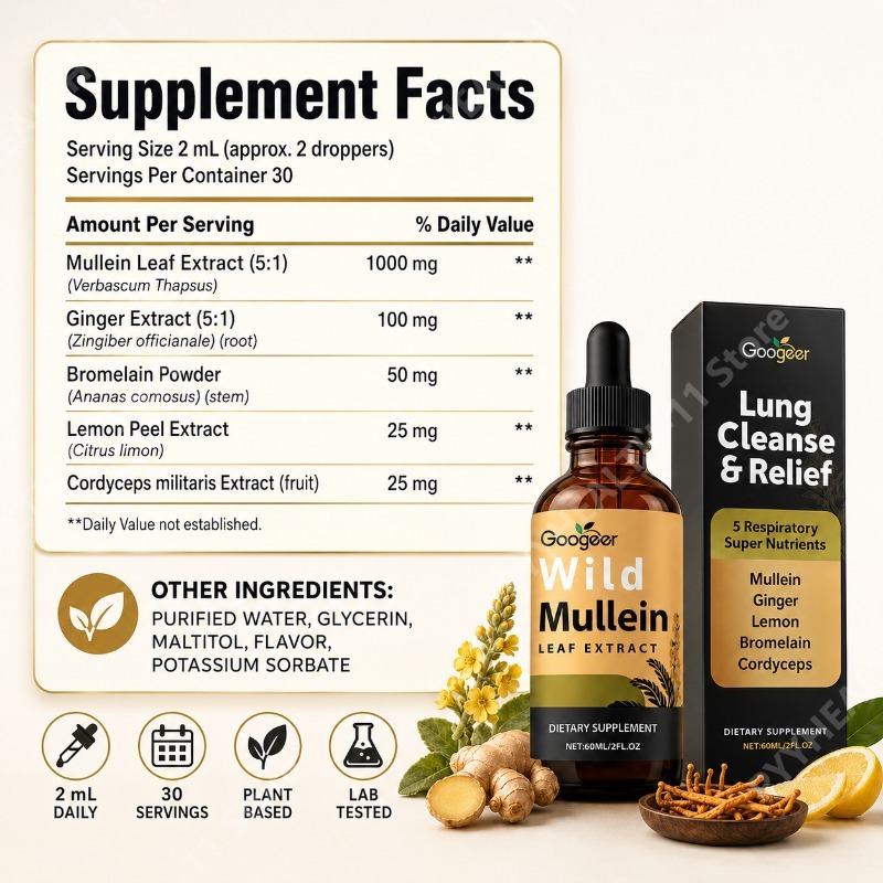 Mullein Vloeibare Druppels Kru - Herbal Wellness Drops recensie en prijs