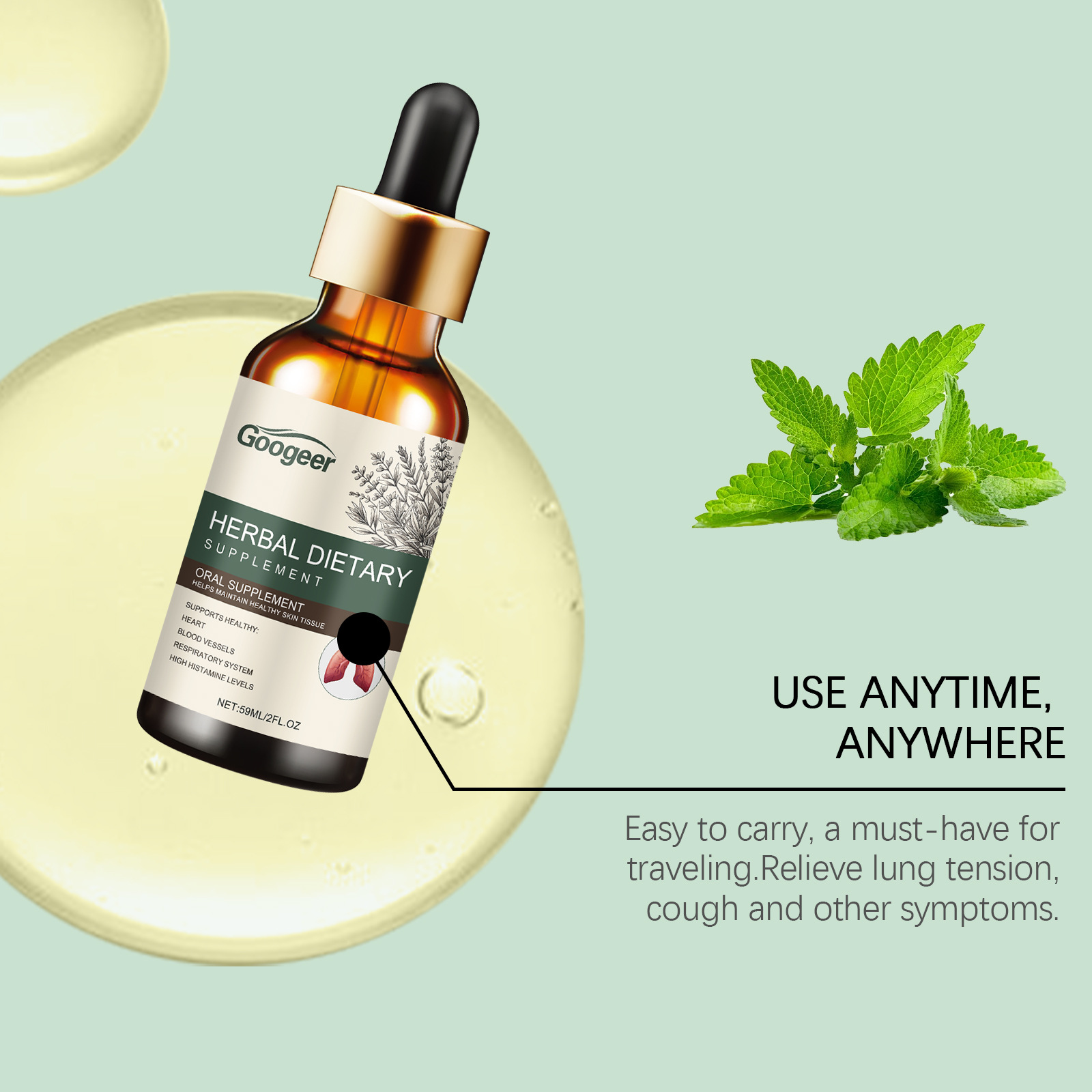 Pepermuntkruidendruppels onder - Herbal Wellness Drops recensie en prijs